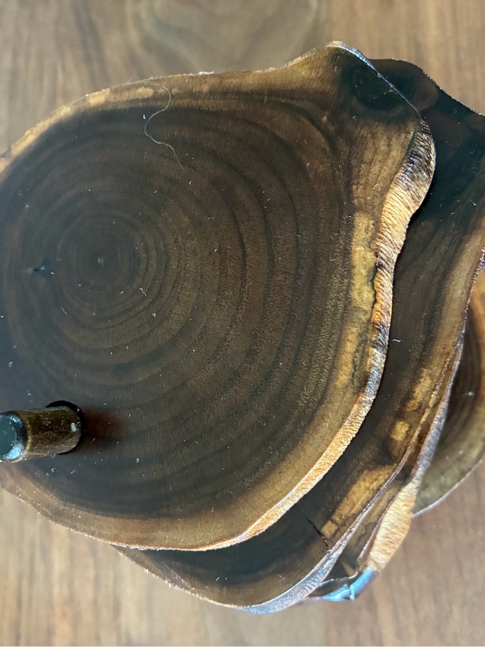 Rustic Live Edge Wood Coaster Set of 4 | Natural Raw Edge Wooden Drink Coasters - Picture 9 of 11